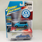 JOHNNY LIGHTNING TIN 1975 VW SUPER BEETLE CONVERTIBLE IN BLUE R3A-1